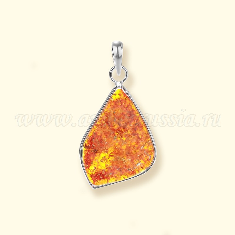 Кулон Посеребрение, янтарь