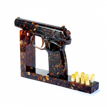 Сувенир "Пистолет" из Янтаря арт 65015835 в магазине Янтарь России, фото